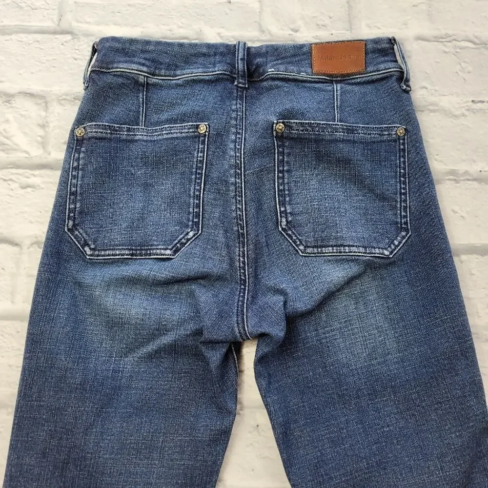 M.i.h Women's Jeans Bodycon Marrakesh High Rise Slim Kick Flare More Blue sz 26